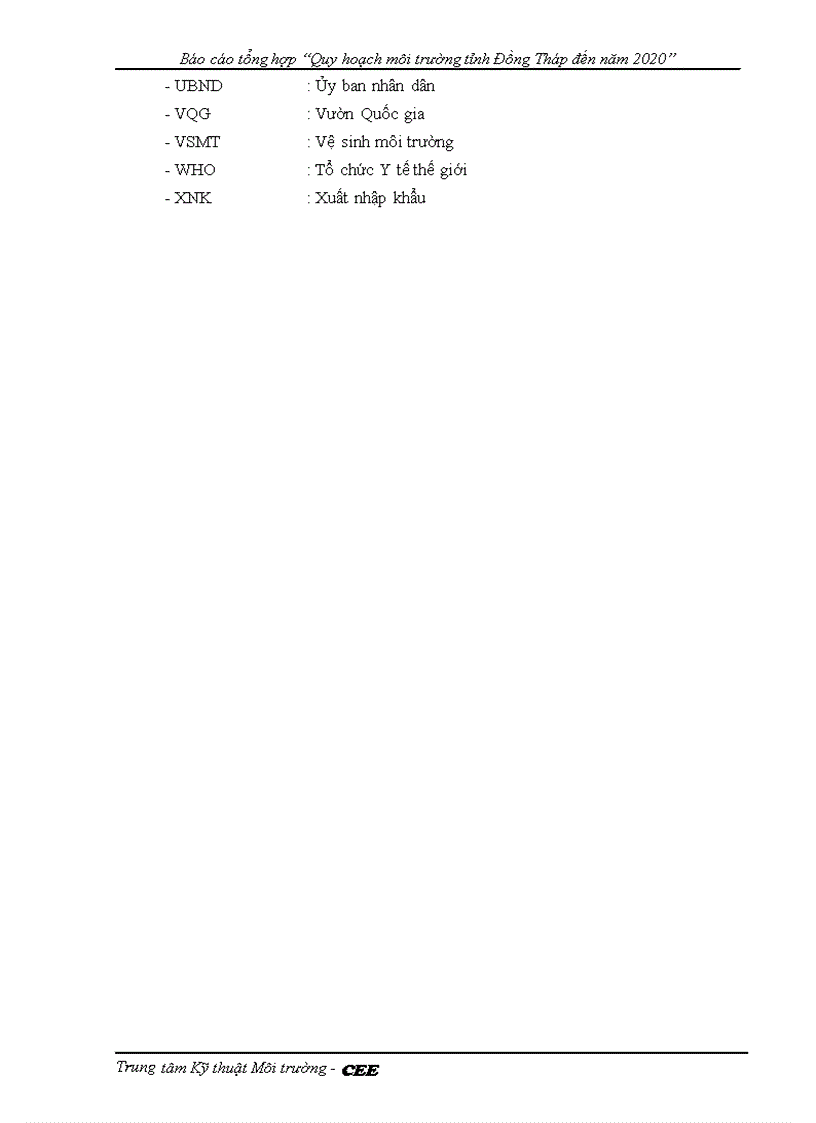 image for page Quy hoạch môi trường tỉnh Đồng Tháp đến năm 2020