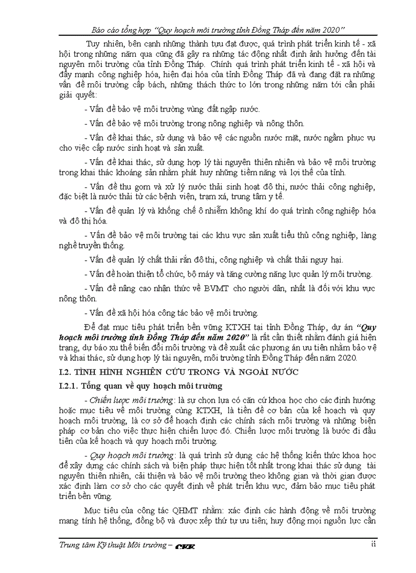 image for page Quy hoạch môi trường tỉnh Đồng Tháp đến năm 2020