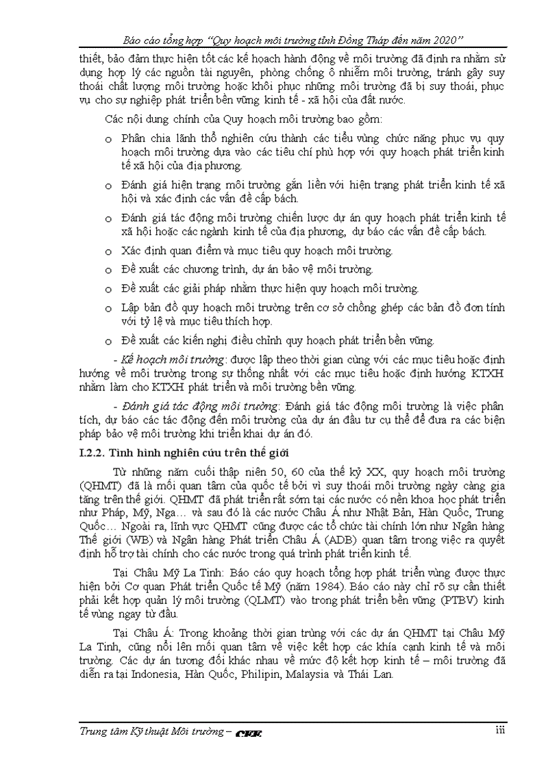 image for page Quy hoạch môi trường tỉnh Đồng Tháp đến năm 2020