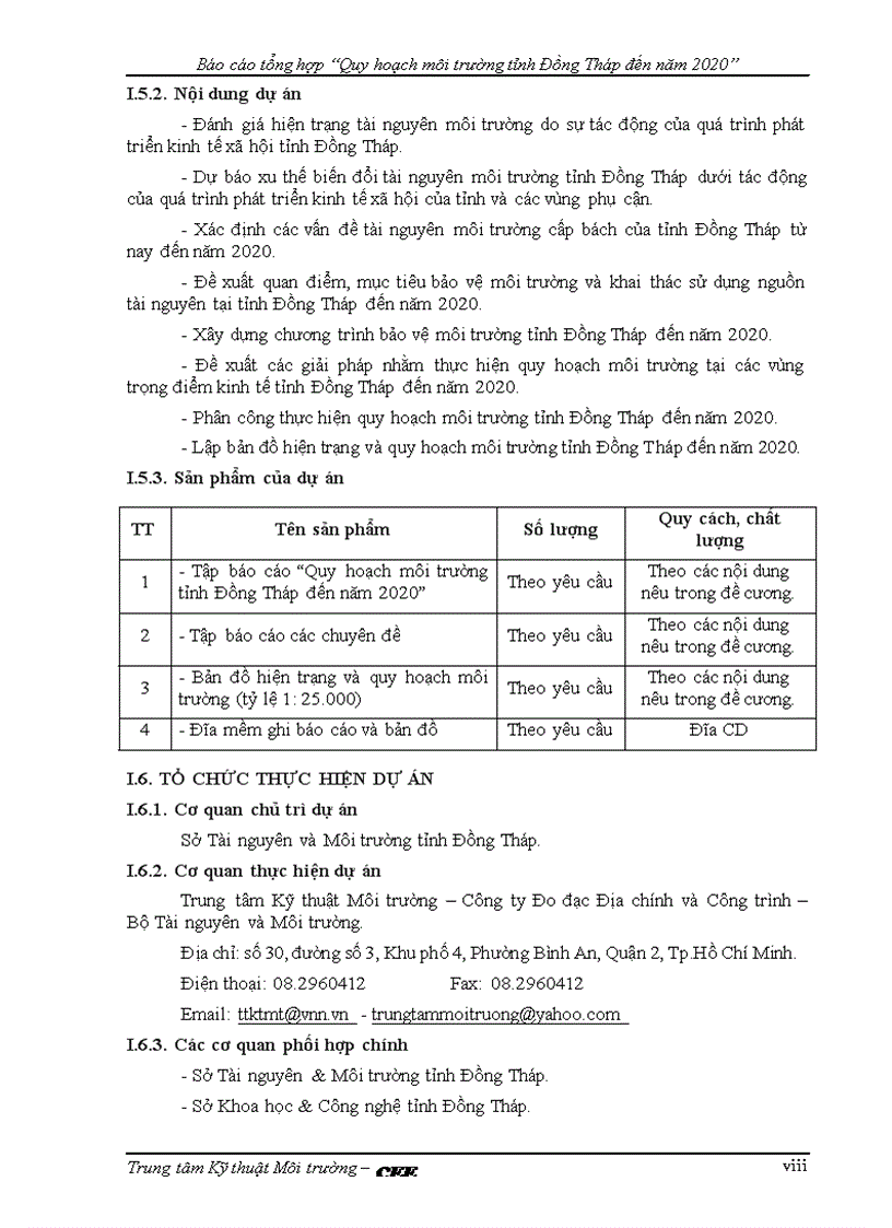 image for page Quy hoạch môi trường tỉnh Đồng Tháp đến năm 2020