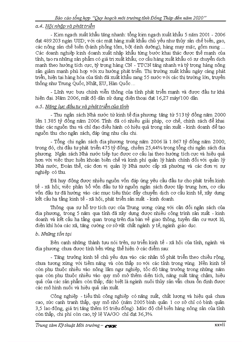 image for page Quy hoạch môi trường tỉnh Đồng Tháp đến năm 2020