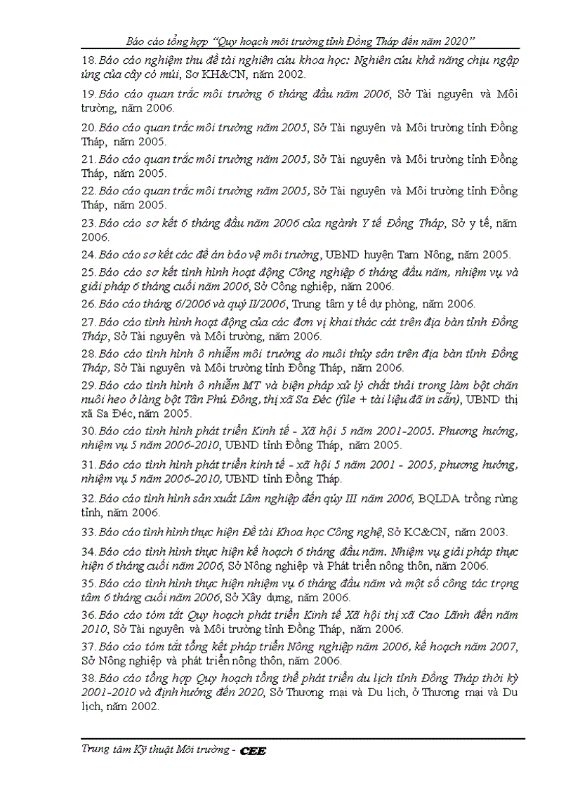 image for page Quy hoạch môi trường tỉnh Đồng Tháp đến năm 2020