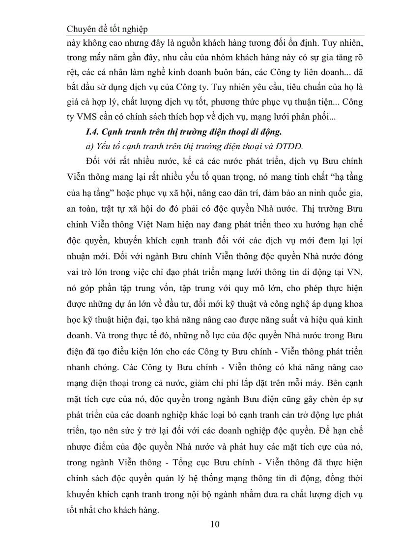 image for page Thị trường dịch vụ điện thoại Thực trạng và giải pháp hoạt động Marketing tại Công ty VMS Mobi Fone