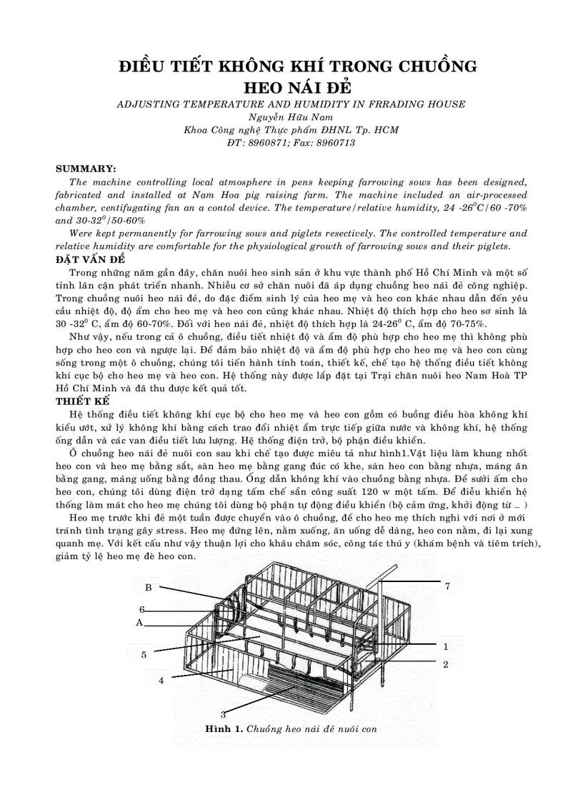 image for page Điều tiết không khí trong chuồng heo nái đẻ