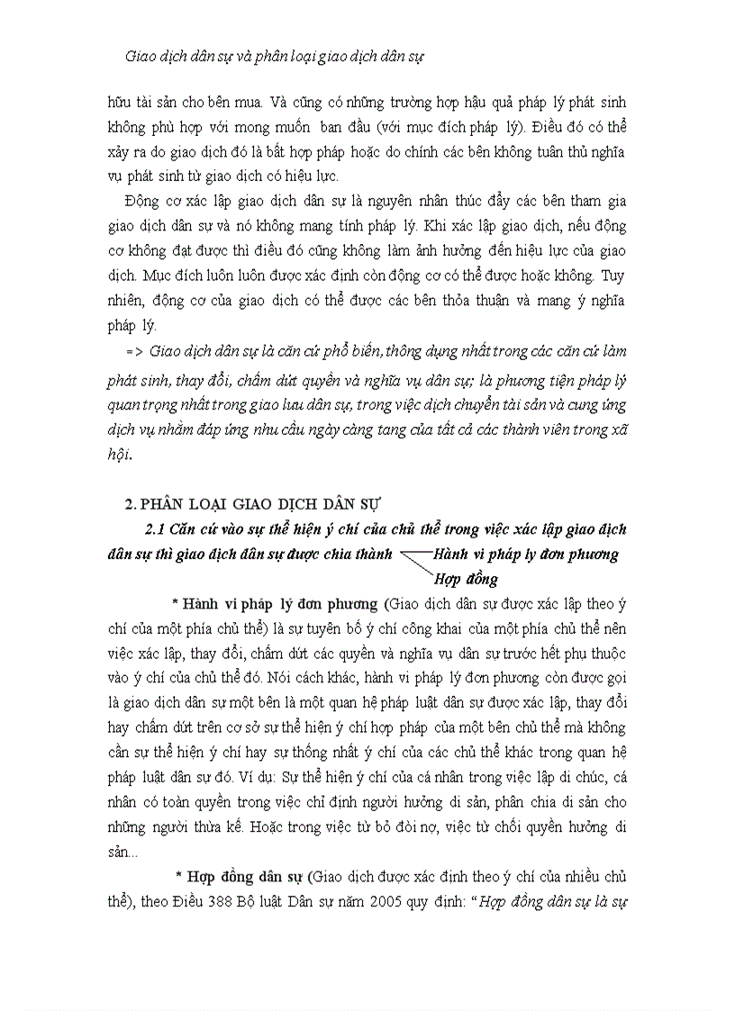 image for page Giao dịch dân sự và phân loại giao dịch dân sự theo quy định của pháp luật hiện hành