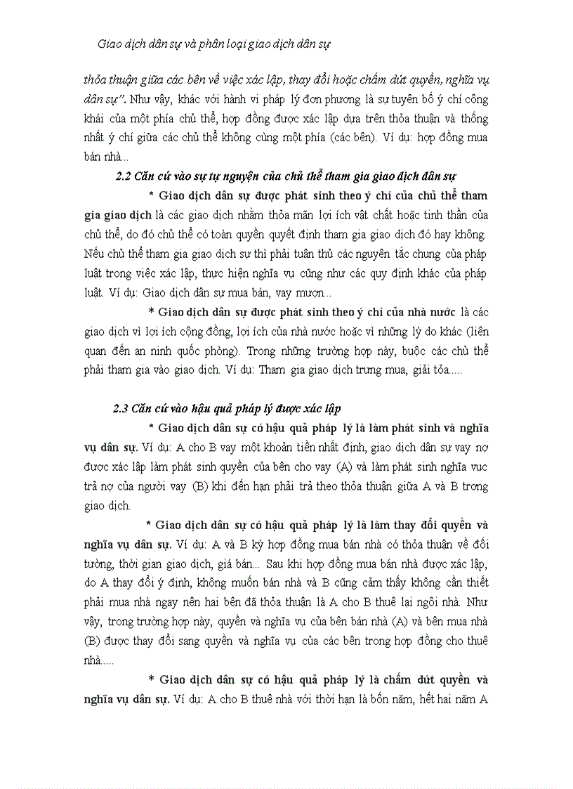 image for page Giao dịch dân sự và phân loại giao dịch dân sự theo quy định của pháp luật hiện hành