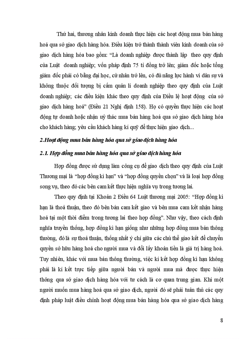 image for page Bài tập lớn Thương mại 2 Mua bán hàng hóa qua sở giao dịch hàng hóa