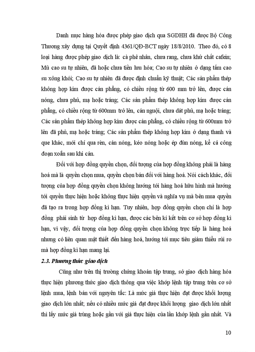 image for page Bài tập lớn Thương mại 2 Mua bán hàng hóa qua sở giao dịch hàng hóa