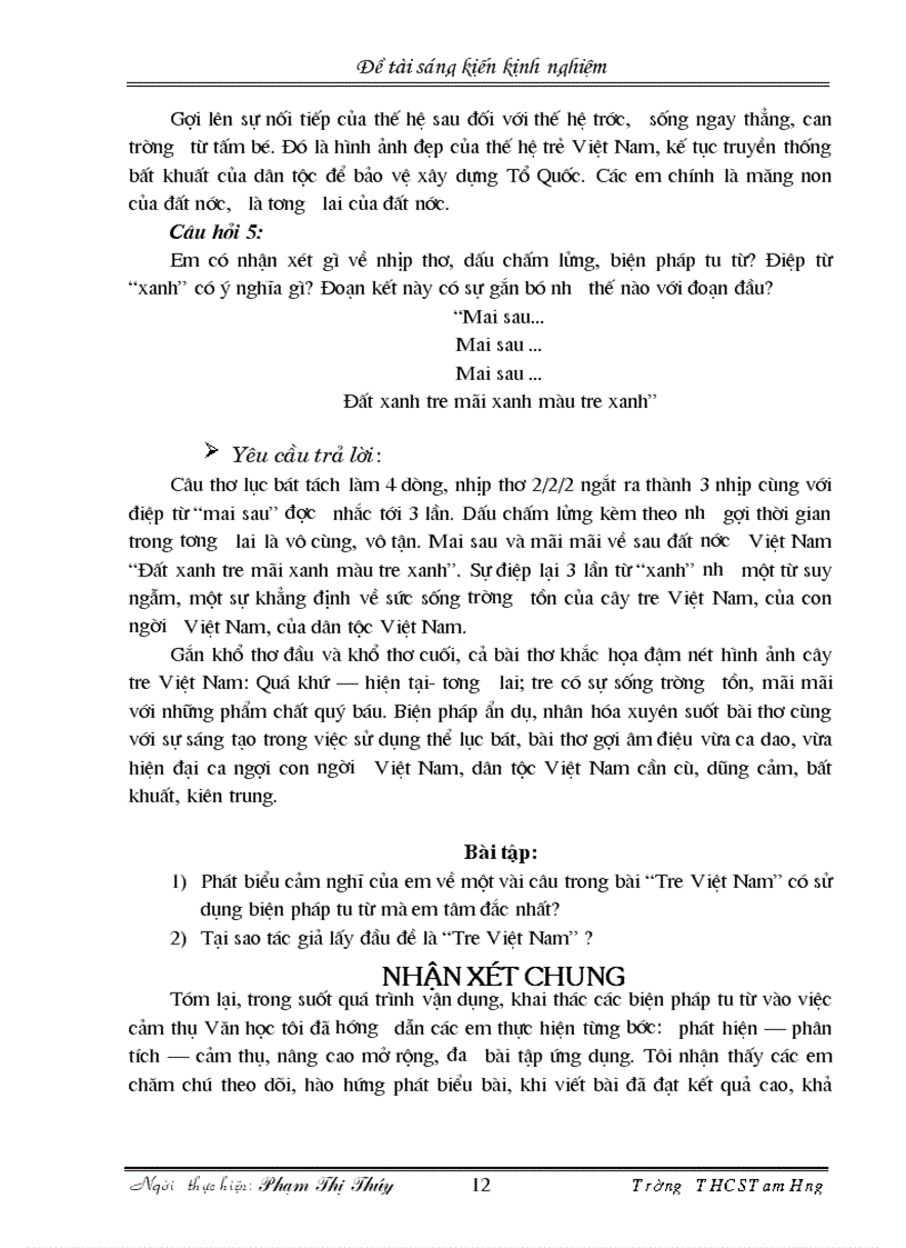 image for page Rèn học sinh kỹ năng cảm thụ văn học qua một số biện pháp tu từ