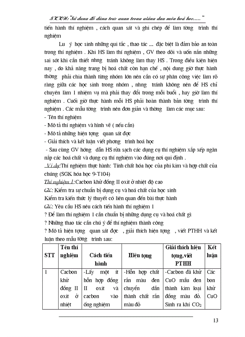 image for page Sử dụng đồ dùng trực quan trong giảng dạy môn hoá học và phương pháp tiến hành một số thí nghiệm ở trường trung học cơ sở