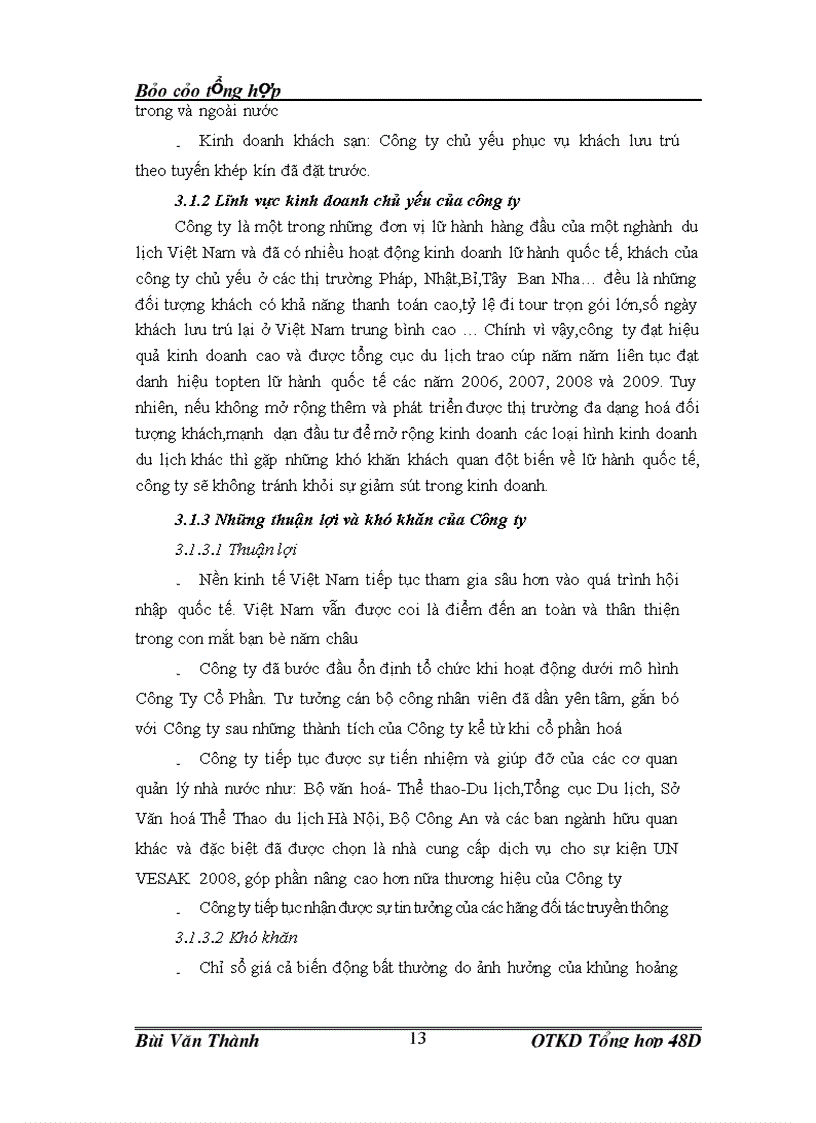 image for page Cơ cấu tổ chức và đánh giá kết quả hoạt động kinh doanh của Công ty Cổ phần Du lịch Việt Nam Hà Nội