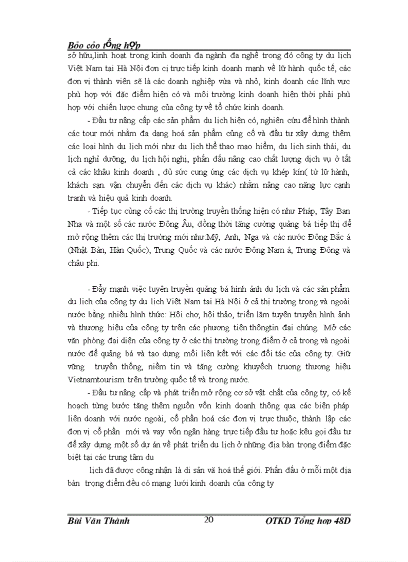 image for page Cơ cấu tổ chức và đánh giá kết quả hoạt động kinh doanh của Công ty Cổ phần Du lịch Việt Nam Hà Nội