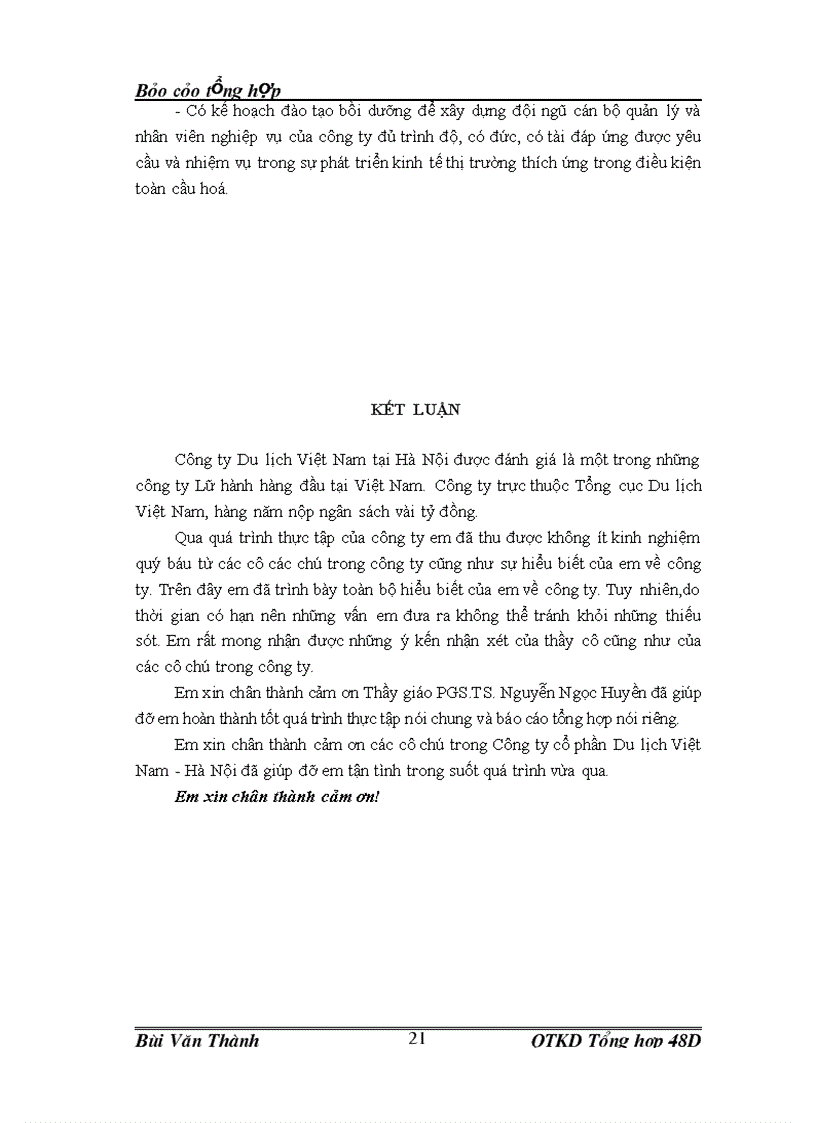 image for page Cơ cấu tổ chức và đánh giá kết quả hoạt động kinh doanh của Công ty Cổ phần Du lịch Việt Nam Hà Nội