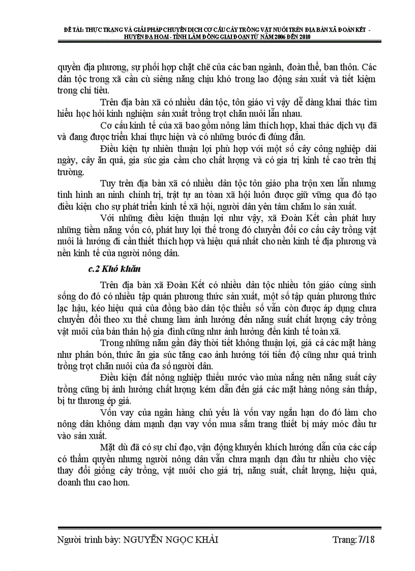 image for page Thực trạng và giải pháp chuyển dịch cơ cấu cây trồng vật nuôi trên địa bàn xã đoàn kết huyện đạ hoai tỉnh lâm đồng giai đoạn từ năm 2006 đến 2010