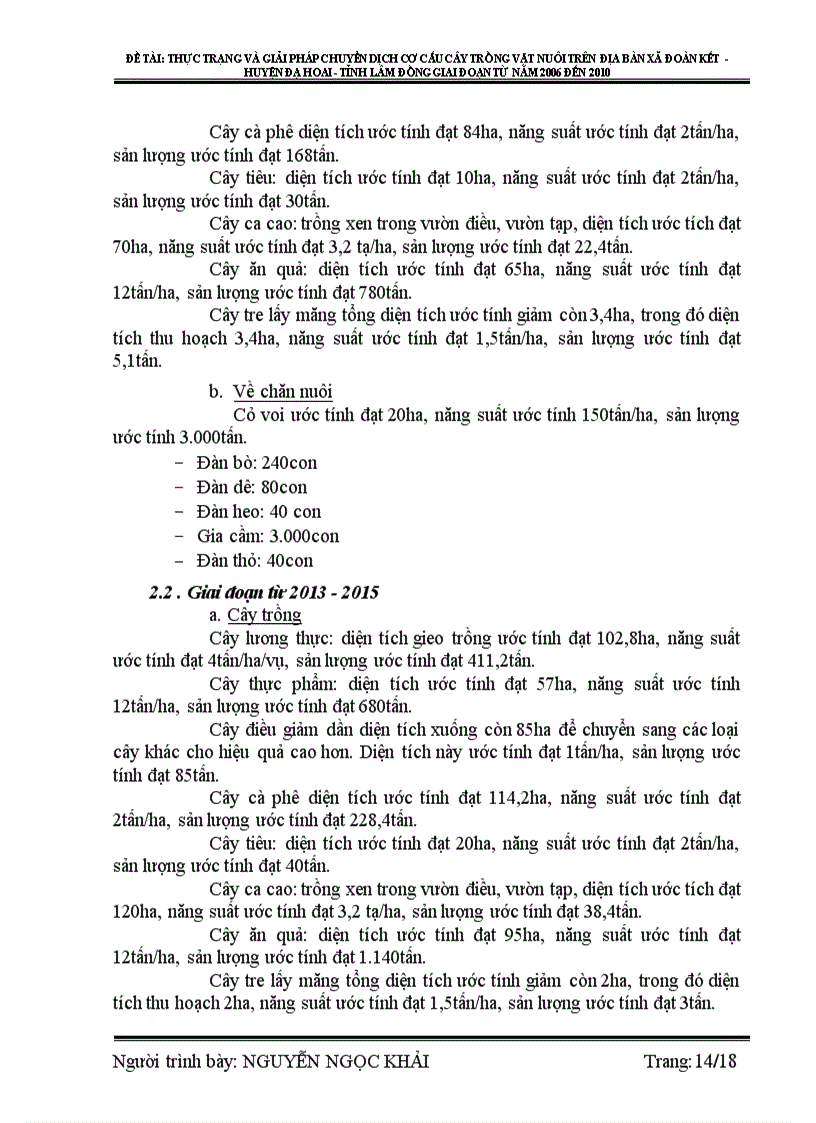 image for page Thực trạng và giải pháp chuyển dịch cơ cấu cây trồng vật nuôi trên địa bàn xã đoàn kết huyện đạ hoai tỉnh lâm đồng giai đoạn từ năm 2006 đến 2010