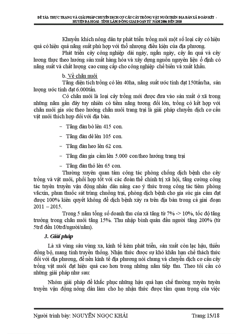 image for page Thực trạng và giải pháp chuyển dịch cơ cấu cây trồng vật nuôi trên địa bàn xã đoàn kết huyện đạ hoai tỉnh lâm đồng giai đoạn từ năm 2006 đến 2010