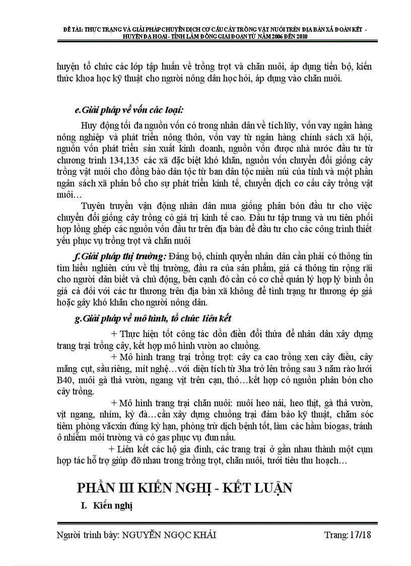 image for page Thực trạng và giải pháp chuyển dịch cơ cấu cây trồng vật nuôi trên địa bàn xã đoàn kết huyện đạ hoai tỉnh lâm đồng giai đoạn từ năm 2006 đến 2010
