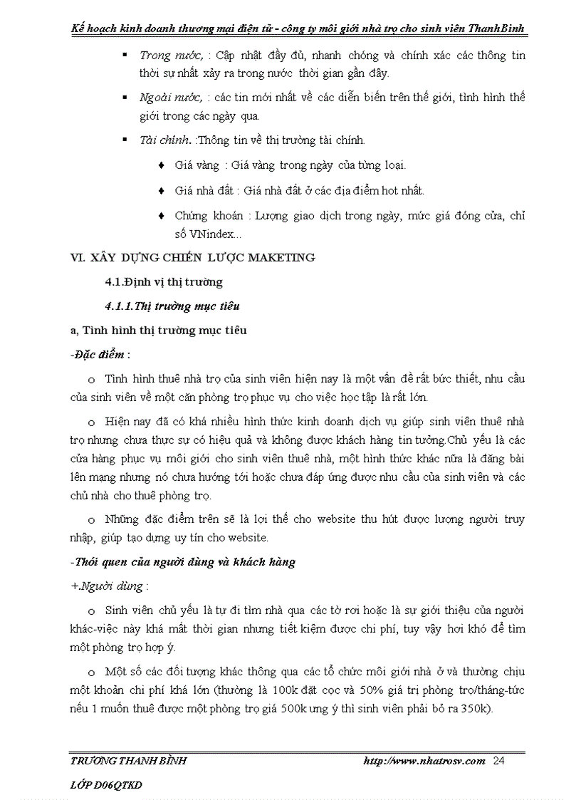 image for page Kế hoạch kinh doanh công ty môi giới nhà trọ cho sinh viên