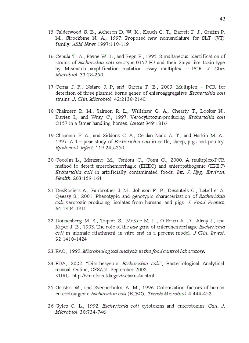 image for page Ứng dụng kỹ thuật multiplex pcr để phát hiện các gen độc lực của vi khuẩn escherichia coli phân lập từ phân bò phân heo tiêu chảy và thịt bò