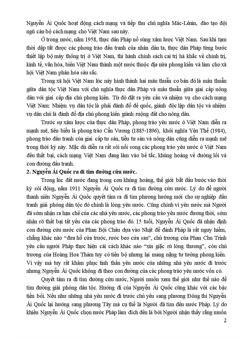 image for page Bài tập học kỳ môn Đường lối cách mạng của ĐCSVN Lãnh tụ Nguyễn Ái Quốc là người sáng lập Đảng cộng sản Việt Nam