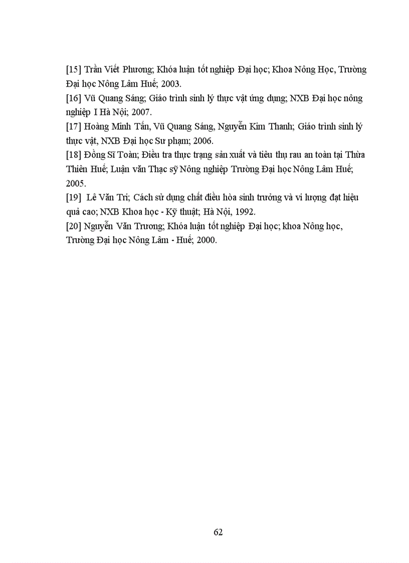 image for page Ảnh hưởng của gibberellin đến sinh trưởng phát triển năng suất và chất lượng của xà lách vụ Xuân Hè 2008 tại thành Phố Huế