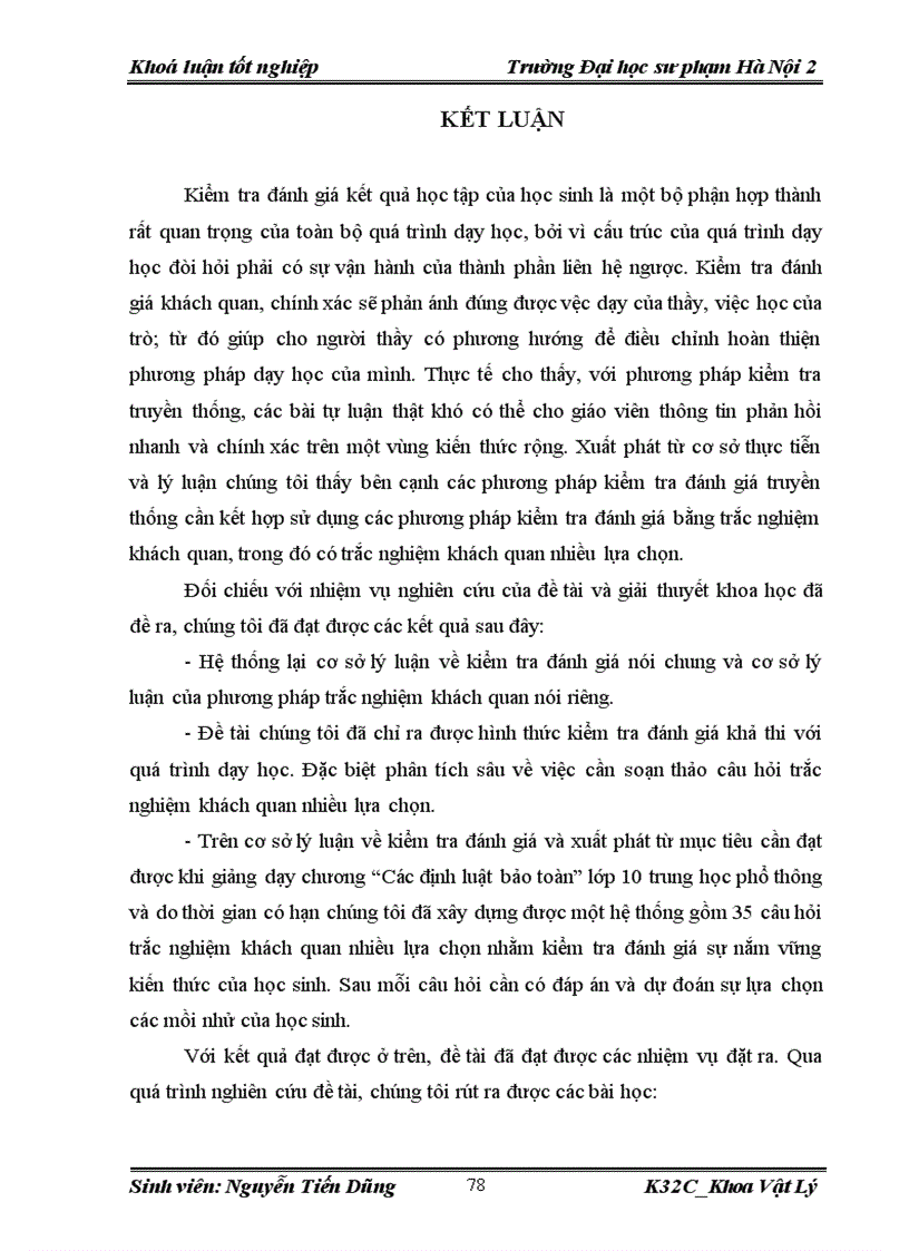 image for page Xây dựng hệ thống câu hỏi trắc nghiệm khách quan nhiều lựa chọn nhằm kiểm tra đánh giá chất lượng kiến thức chương Các định luật bảo toàn của học sinh lớp 10 THPT cơ bản
