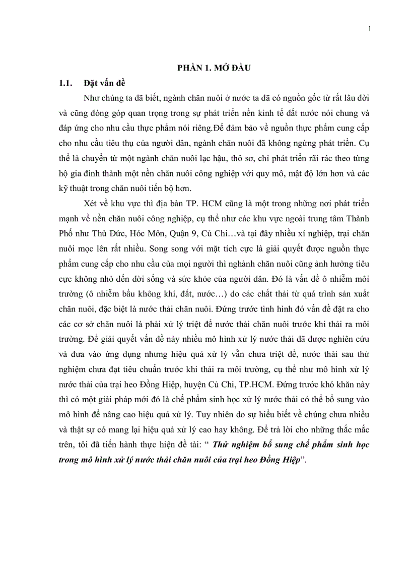 image for page Thử nghiệm bổ sung chế phẩm sinh học trong mô hình xử lý nước thải chăn nuôi của trại heo Đồng Hiệp