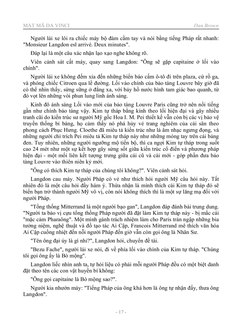 Mật Ma Da Vinci Tiếng Việt