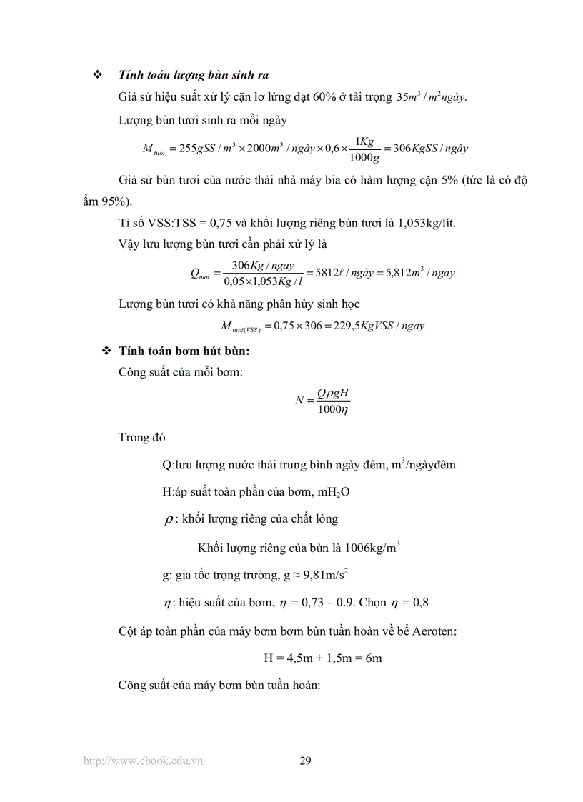 image for page Tính toán và thiết kế hệ thống xử lý nước thải nhà máy bia bằng phương pháp sinh học lưu lượng 2000 m3 ngày đêm