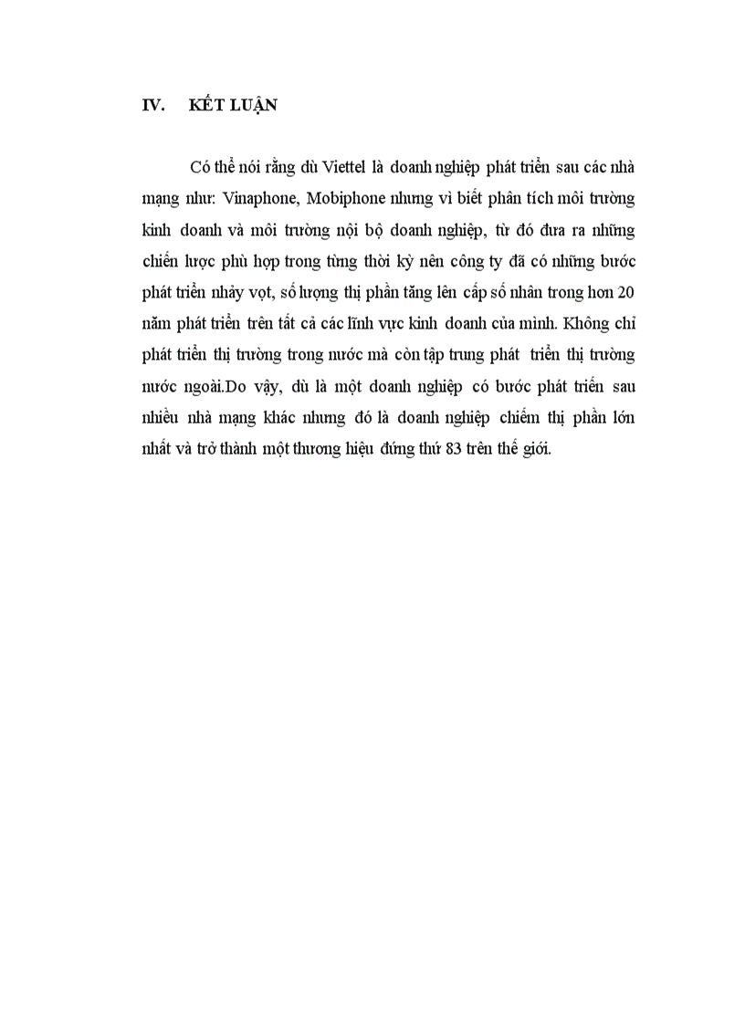 image for page Phân tích môi trường ngành của công ty Viễn thông quân đội VIETTEL