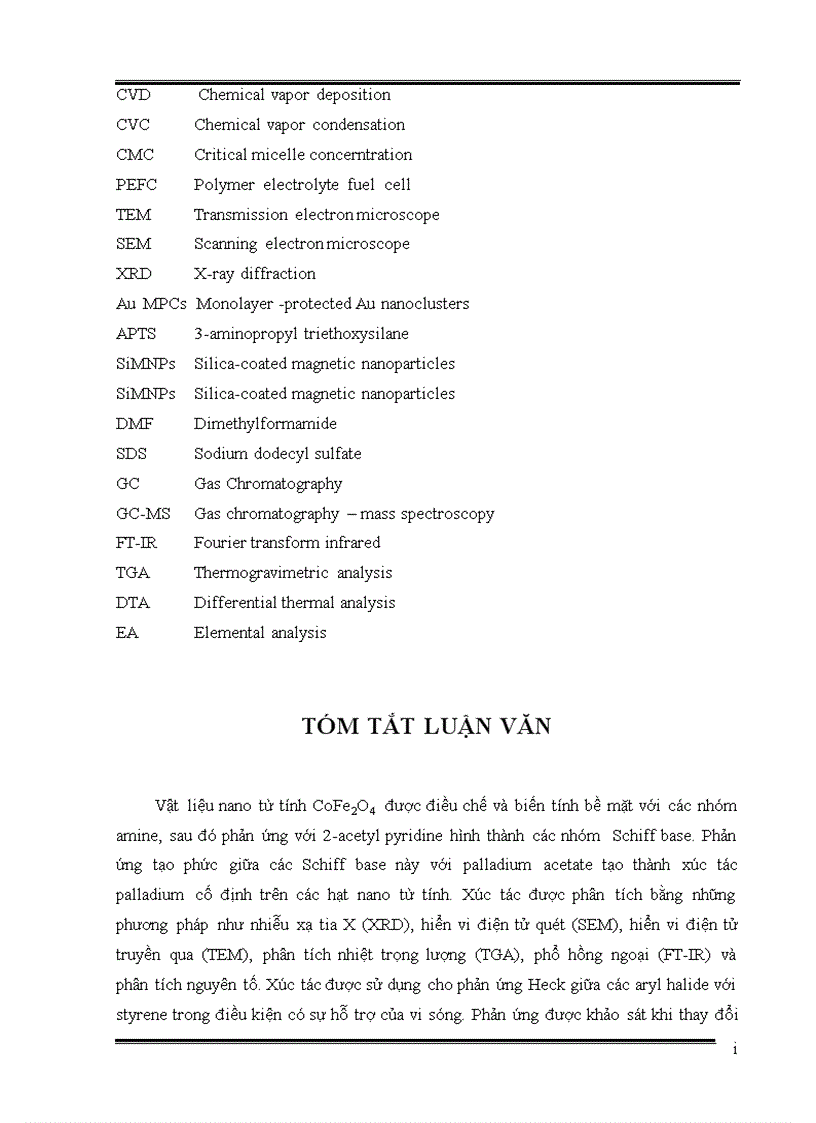 image for page Nghiên cứu thực hiện phản ứng heck sử dụng xúc tác palladium cố định trên vật liệu nano từ tính trong điều kiện vi sóng