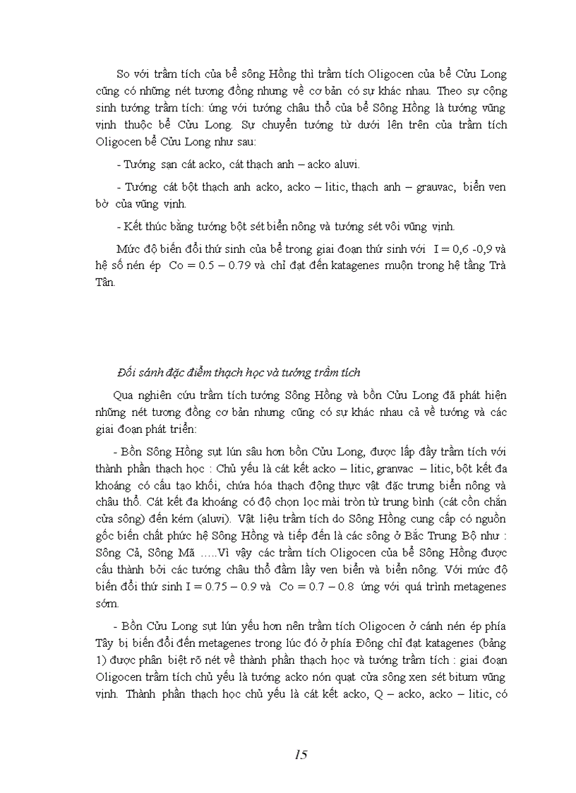 image for page Nghiên cứu đối sánh tướng trầm tích Oligocen bể Sông Hồng và bể Cửu Long và từ đó đánh giá triển vọng dầu khí