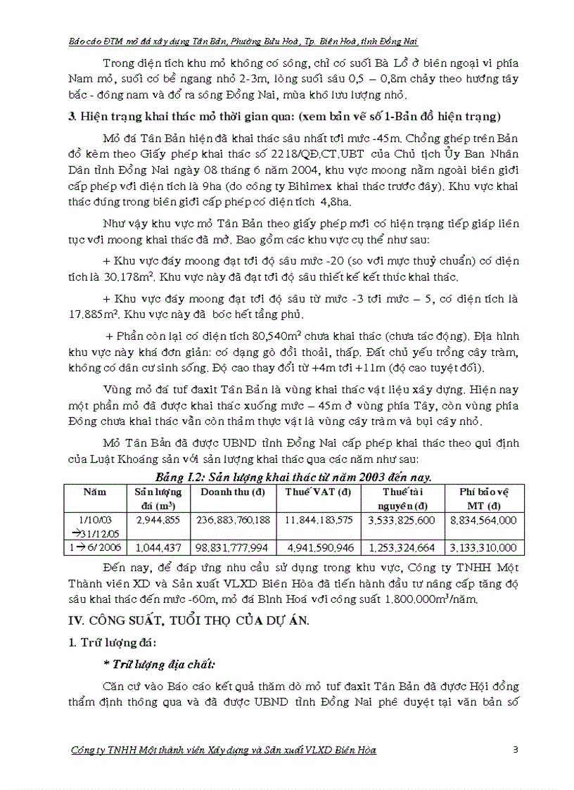 image for page BÁO CÁO ĐÁNH GIÁ TÁC ĐỘNG MÔI TRƯỜNG DỰ ÁN ĐẦU TƯ TĂNG ĐỘ SÂU KHAI THÁC ĐẾN MỨC 60m MỎ ĐÁ XÂY DỰNG TÂN BẢN PHƯỜNG BỬU HÒA THÀNH PHỐ BIÊN HOÀ TỈNH ĐỒNG NAI