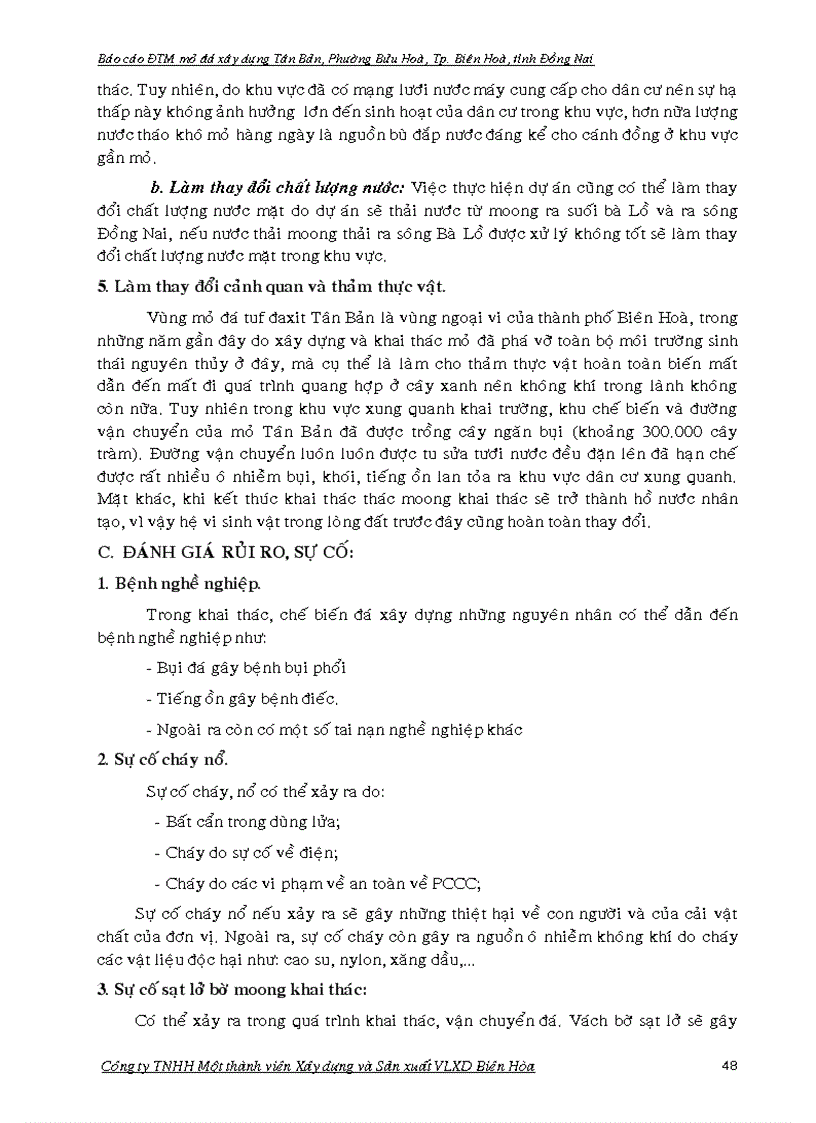 image for page BÁO CÁO ĐÁNH GIÁ TÁC ĐỘNG MÔI TRƯỜNG DỰ ÁN ĐẦU TƯ TĂNG ĐỘ SÂU KHAI THÁC ĐẾN MỨC 60m MỎ ĐÁ XÂY DỰNG TÂN BẢN PHƯỜNG BỬU HÒA THÀNH PHỐ BIÊN HOÀ TỈNH ĐỒNG NAI