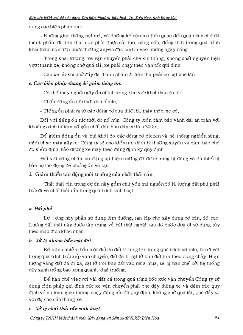 image for page BÁO CÁO ĐÁNH GIÁ TÁC ĐỘNG MÔI TRƯỜNG DỰ ÁN ĐẦU TƯ TĂNG ĐỘ SÂU KHAI THÁC ĐẾN MỨC 60m MỎ ĐÁ XÂY DỰNG TÂN BẢN PHƯỜNG BỬU HÒA THÀNH PHỐ BIÊN HOÀ TỈNH ĐỒNG NAI