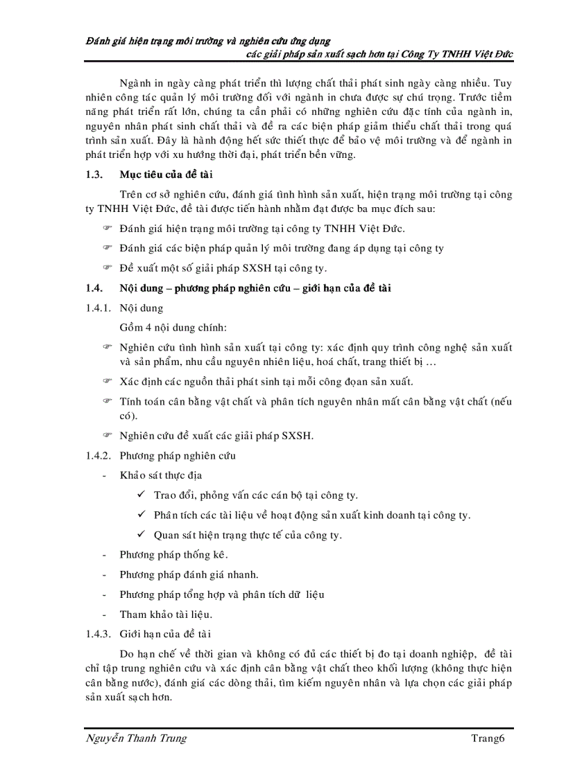 image for page Đánh giá hiện trạng môi trường và nghiên cứu ứng dụng các giải pháp sản xuất sạch hơn tại công ty TNHH Việt Đức
