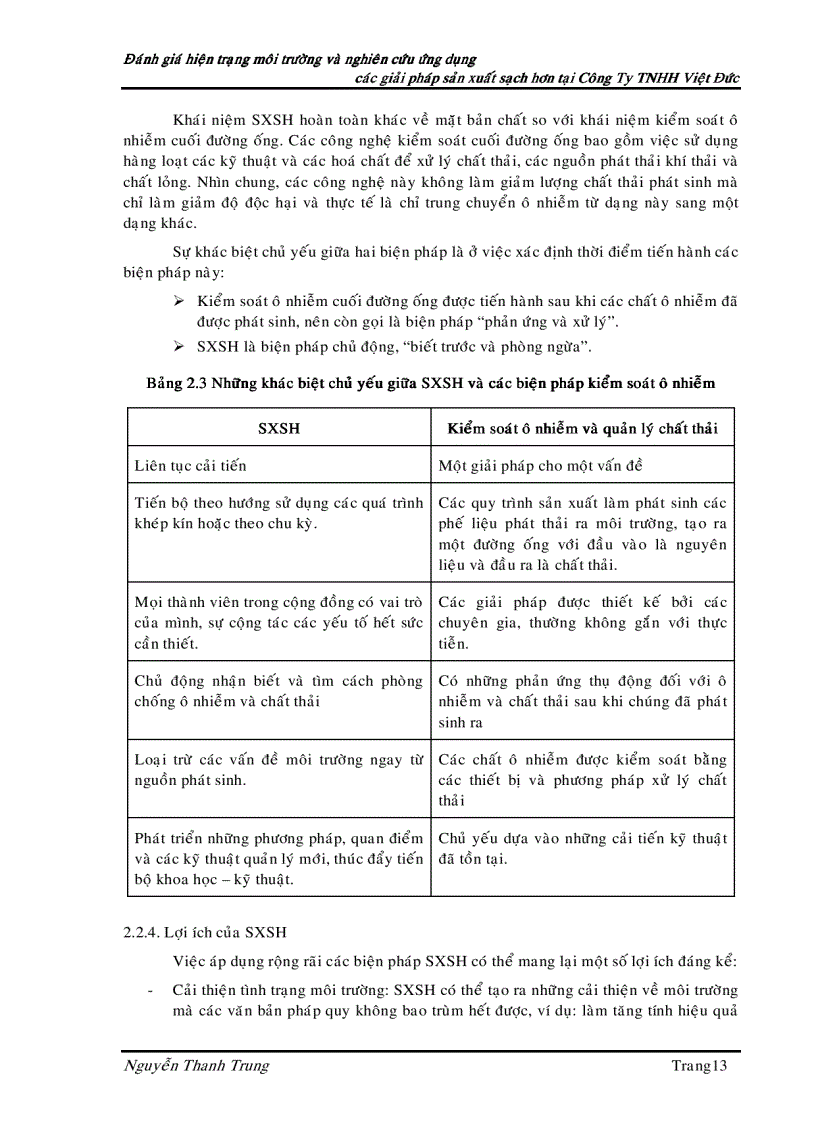 image for page Đánh giá hiện trạng môi trường và nghiên cứu ứng dụng các giải pháp sản xuất sạch hơn tại công ty TNHH Việt Đức