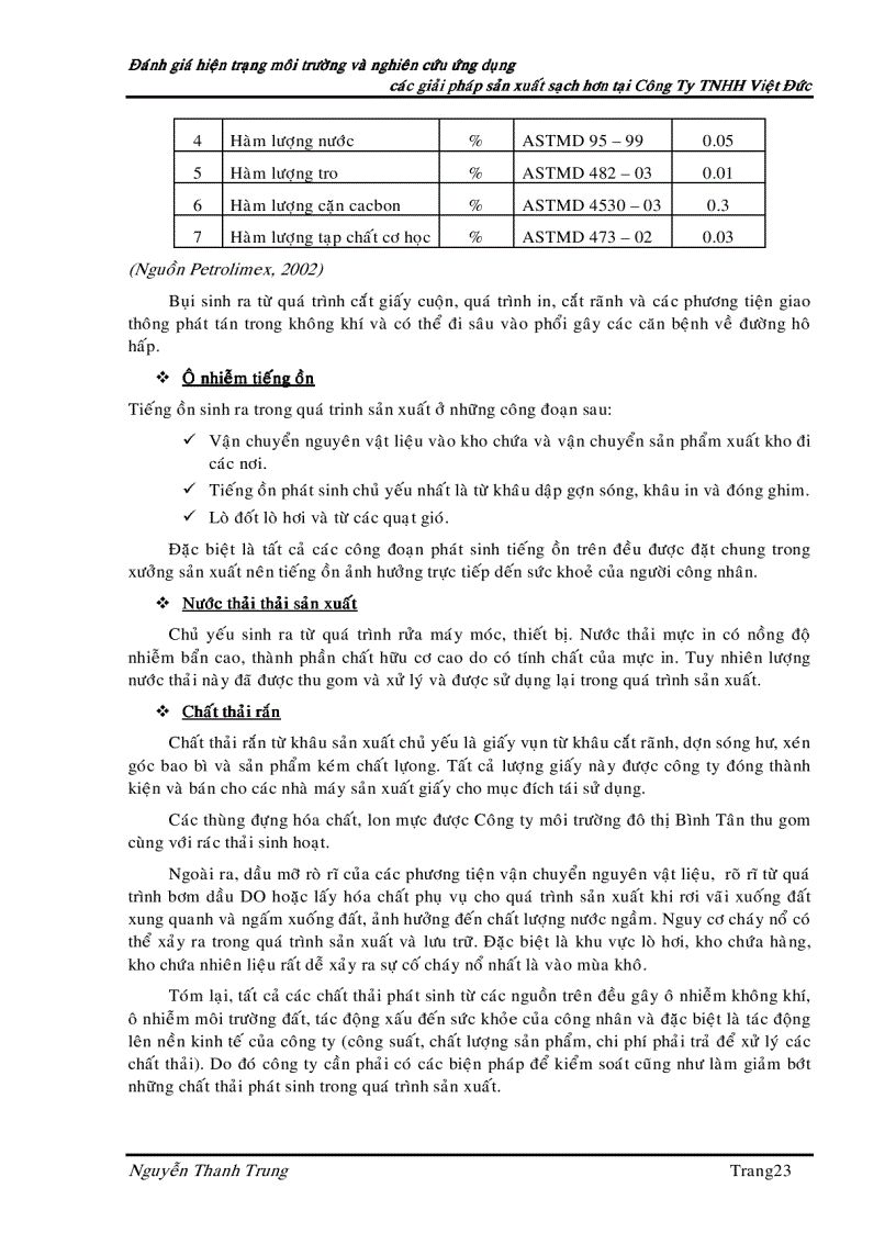 image for page Đánh giá hiện trạng môi trường và nghiên cứu ứng dụng các giải pháp sản xuất sạch hơn tại công ty TNHH Việt Đức