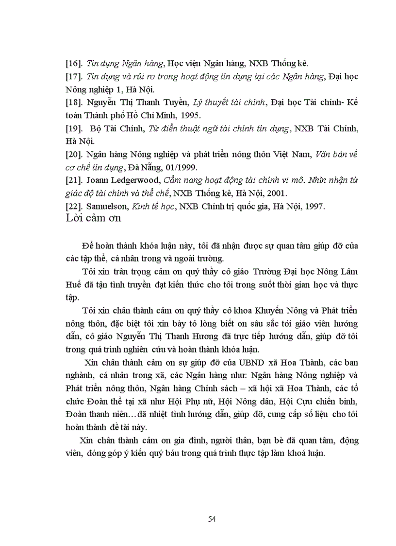 image for page Tìm hiểu hệ thống tín dụng nông thôn và khả năng tiếp cận nguồn vốn tín dụng của người dân xã Hoa Thành huyện Yên Thành tỉnh Nghệ An