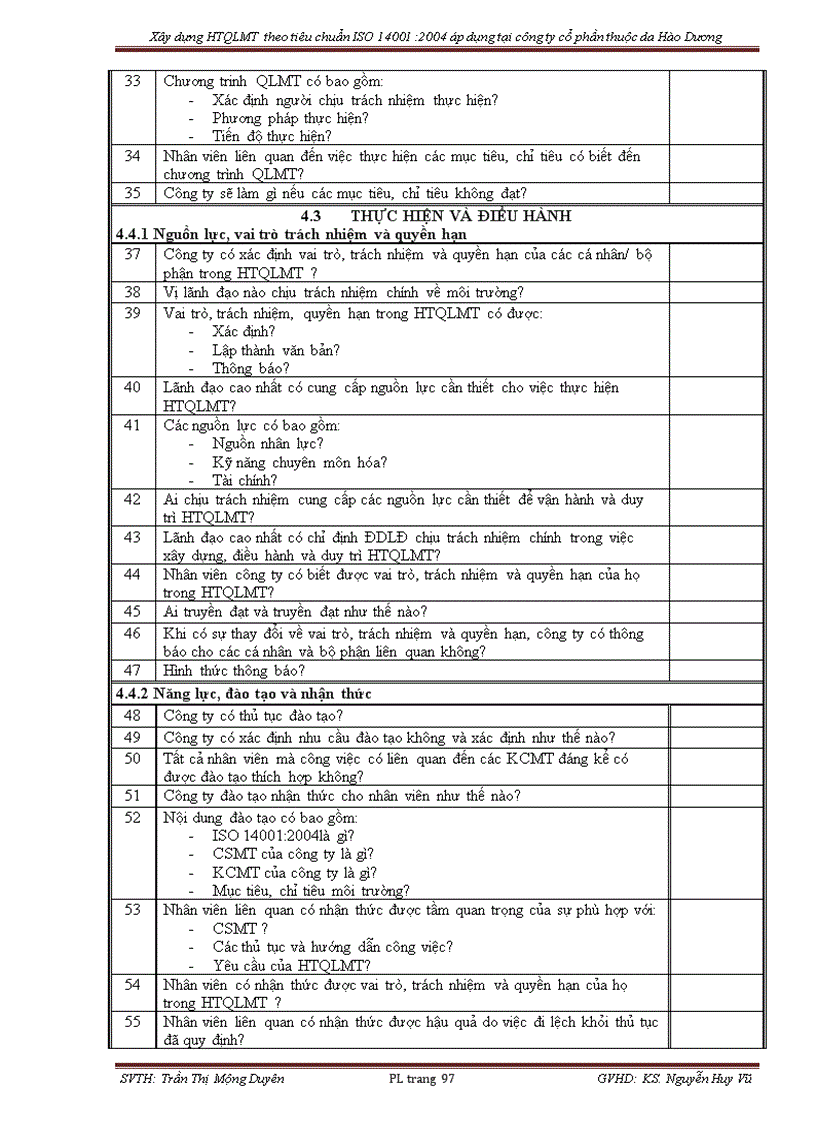 image for page Nghiên cứu xây dựng hệ thống quản lý môi trường theo tiêu chuẩn ISO 14001 2004 áp dụng cho công ty cổ phần thuộc da Hào Dương