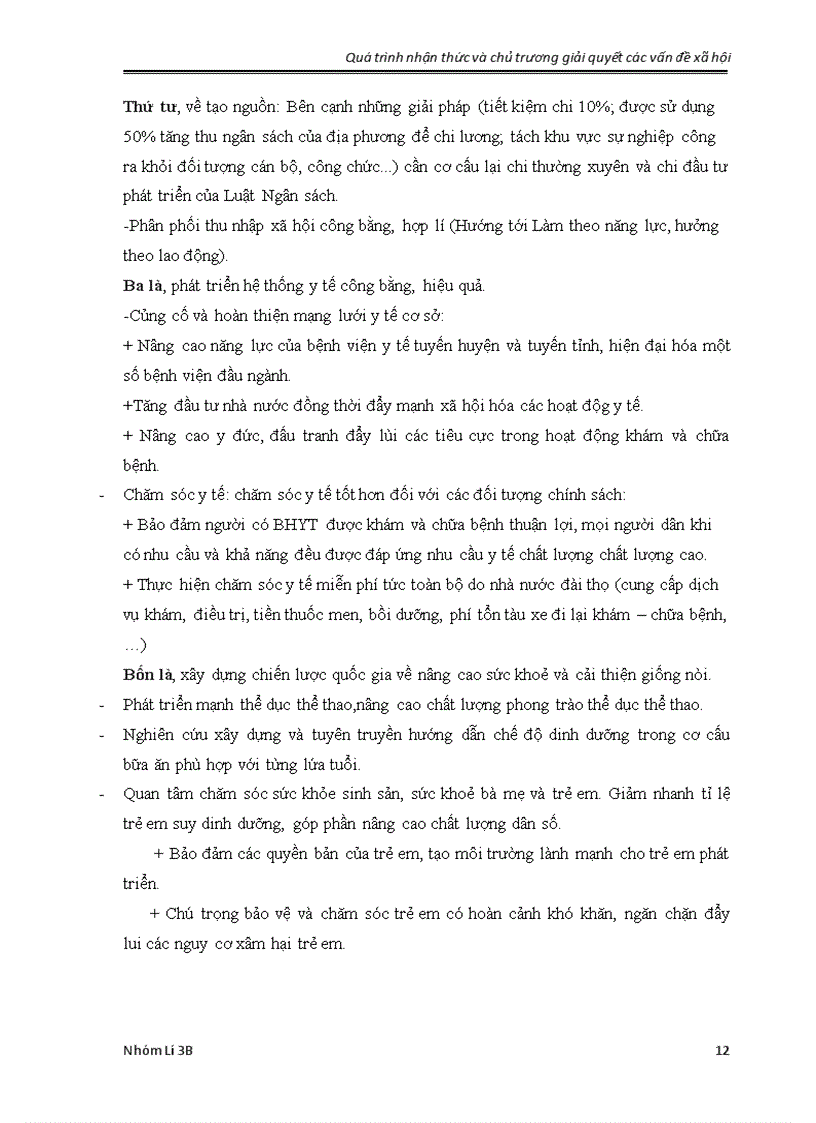 image for page Quá trình nhận thức và chủ trương giải quyết các vấn đề xã hội