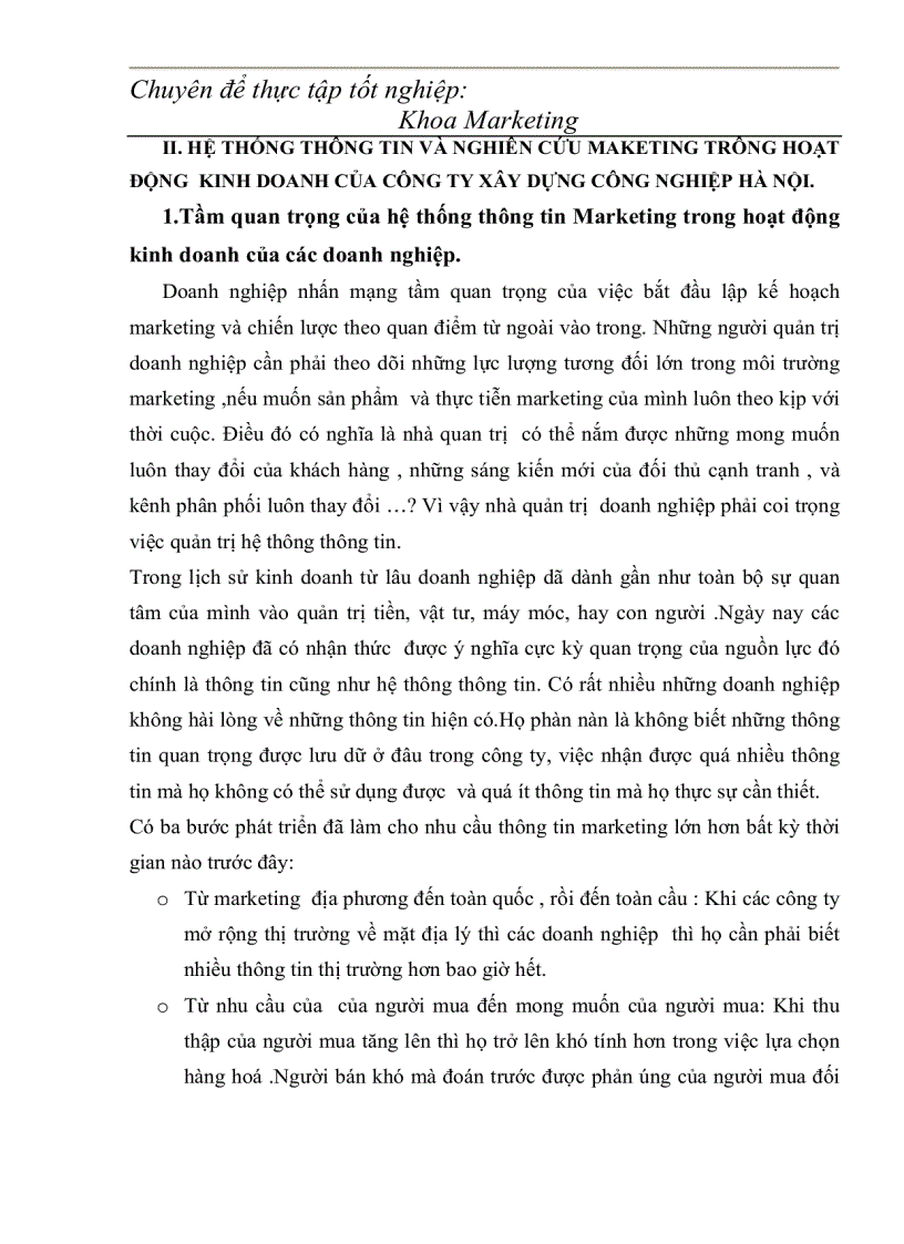 image for page Luận văn tốt nghiệp Tổ chức hệ thống thông tin và nghiên cứu marketing trong công ty xây