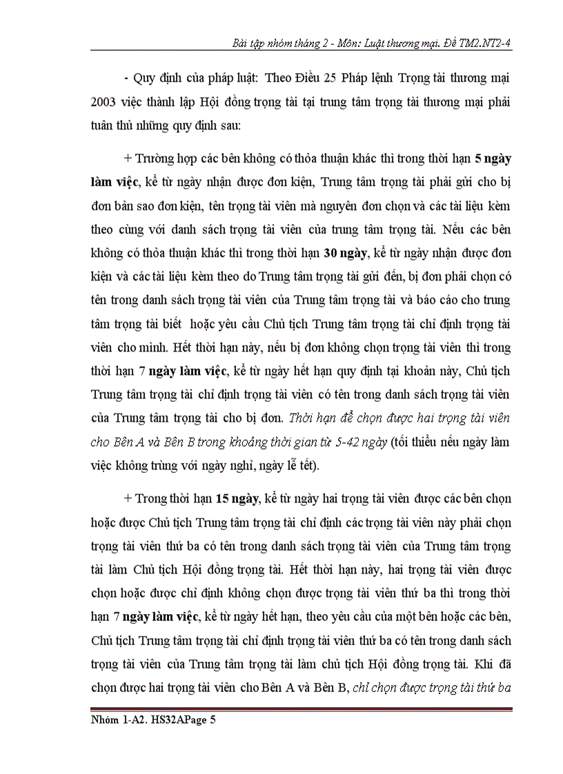 image for page Bài tập nhóm số 2 luật thương mại 2 về tranh chấp thương mại