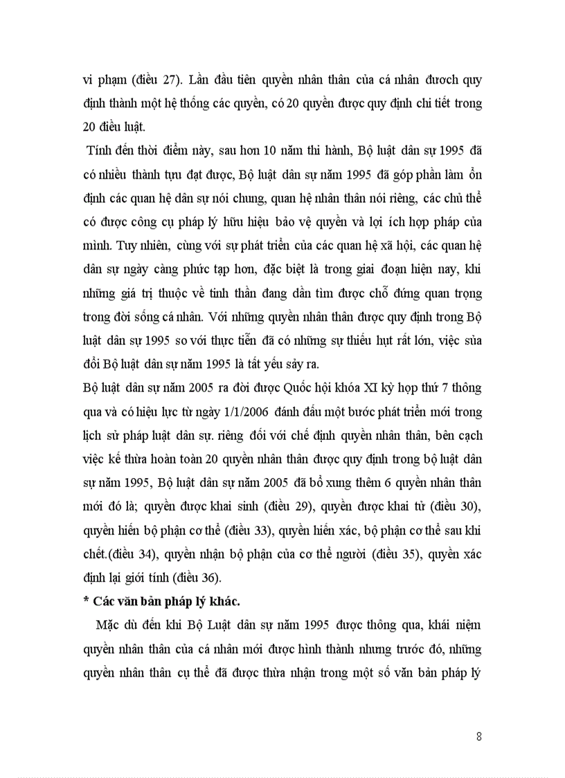 image for page Quyền nhân thân theo quy định trong bộ luật dân sự Một số vấn đề lý luận và thực tiễn