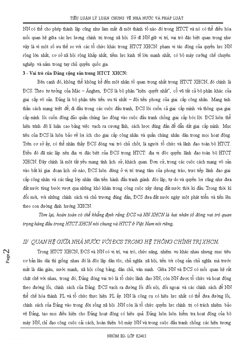 image for page Lý uận chung Mối quan hệ giữa Nhà nước và ĐCS trong hệ thống chính trị