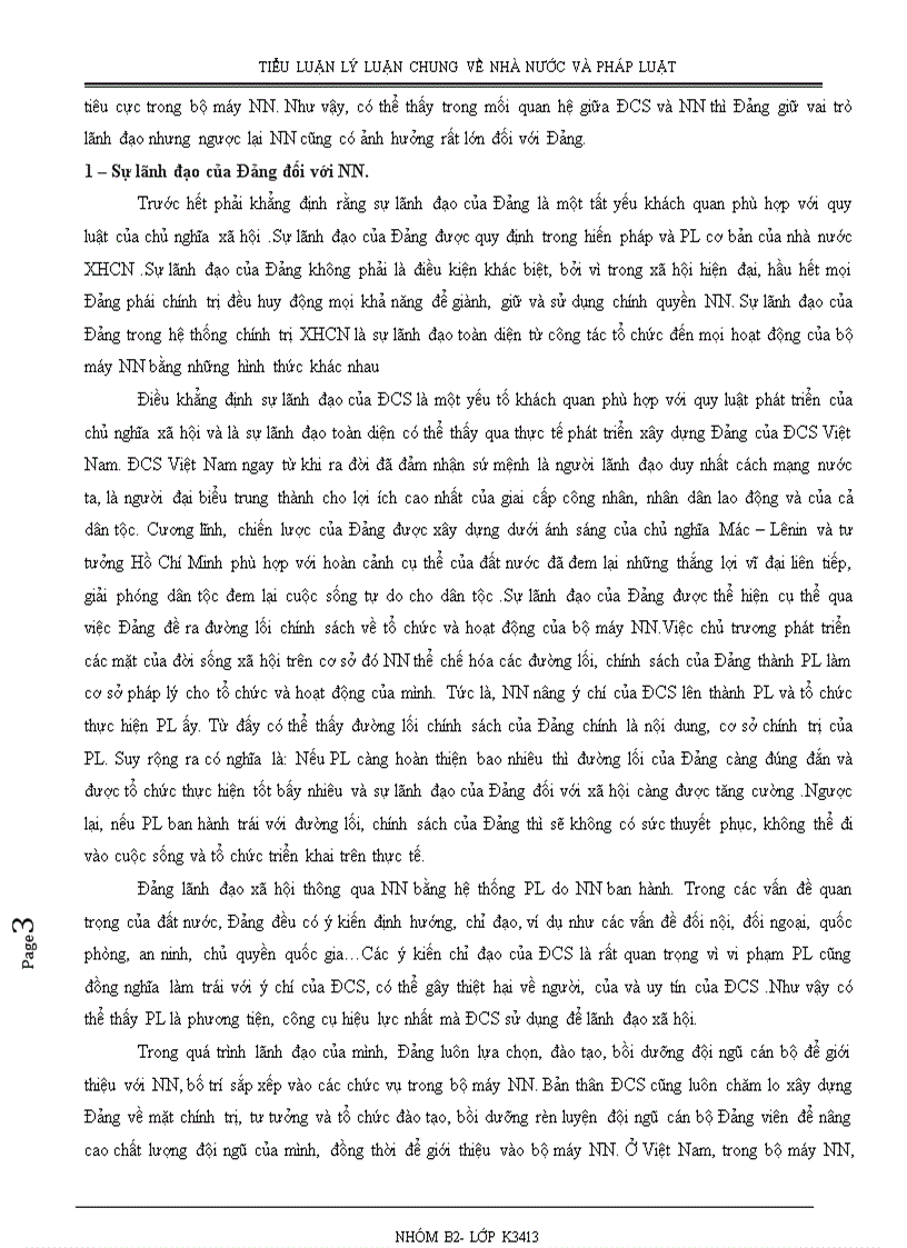 image for page Lý uận chung Mối quan hệ giữa Nhà nước và ĐCS trong hệ thống chính trị