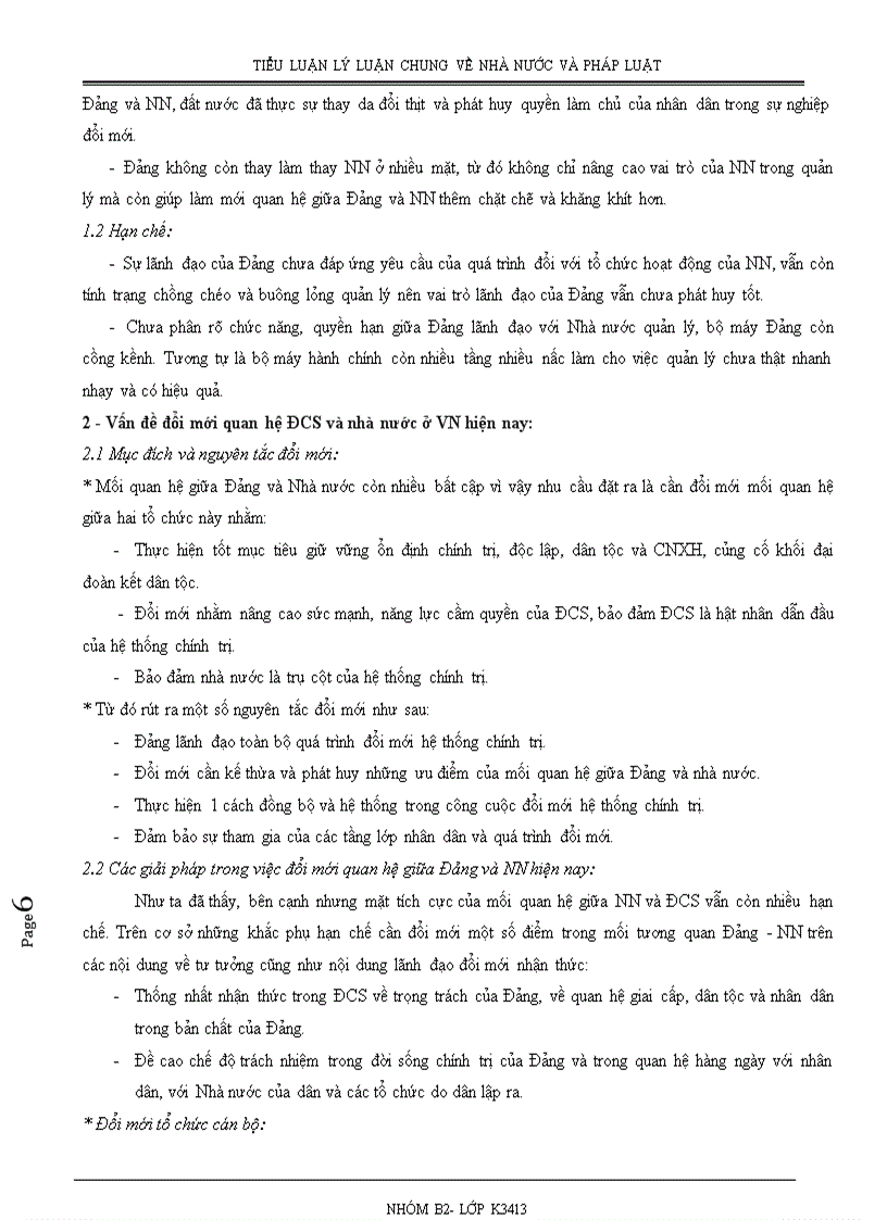 image for page Lý uận chung Mối quan hệ giữa Nhà nước và ĐCS trong hệ thống chính trị