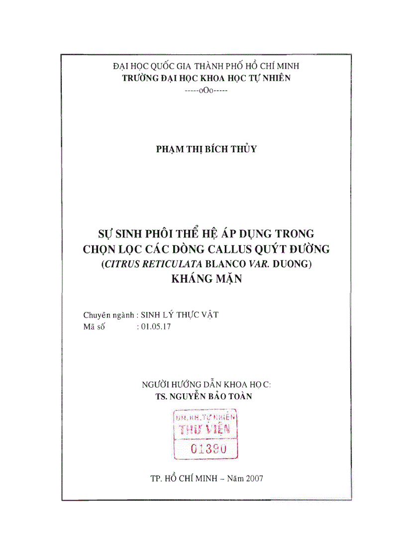 image for page Sự sinh phôi thể hệ áp dụng trong chọn lọc các dòng callus quýt đường citrus reticulata blanco var Duong kháng mặn