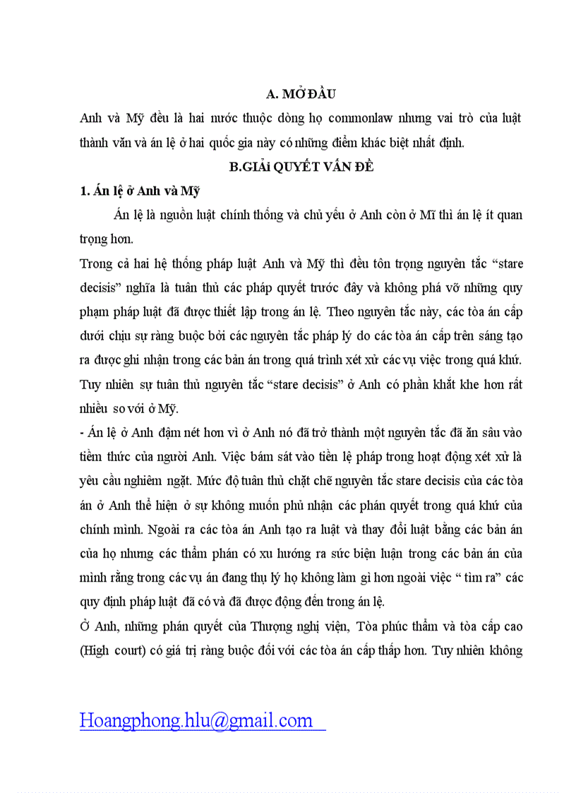 image for page Phân biệt vai trò của luật thành văn và án lệ ở Anh và Mỹ