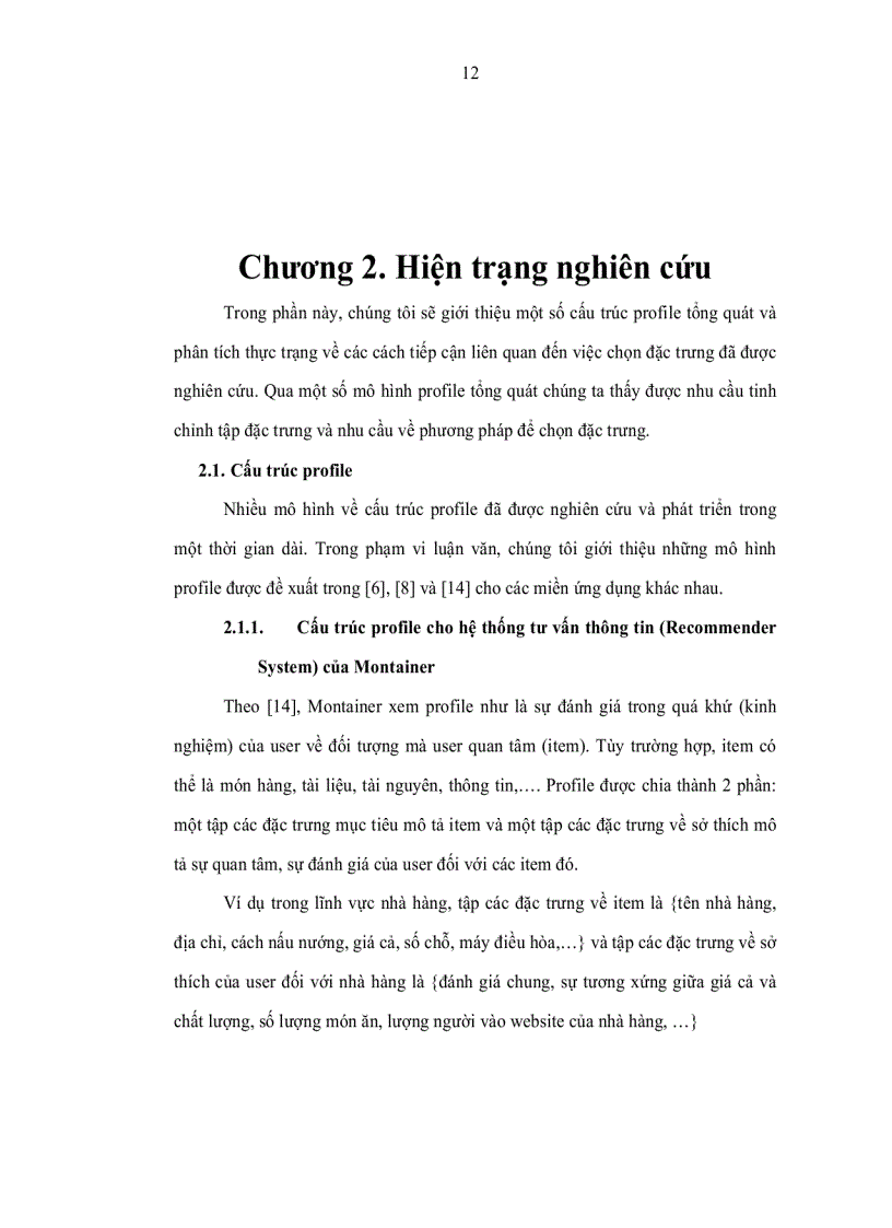 image for page Nghiên cứu xây dựng mô hình đặc trưng người dùng user profile và ứng dụng